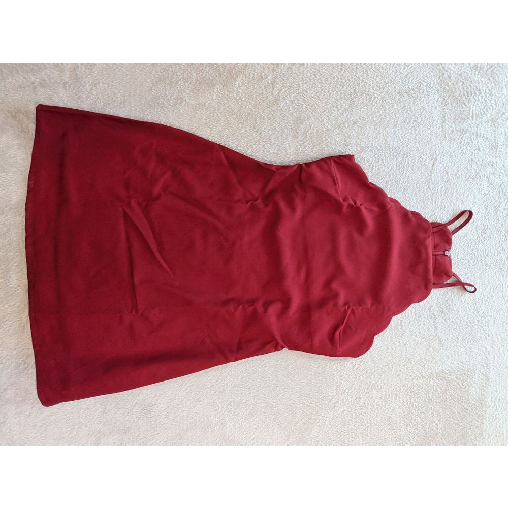 Women's Lulus Red Scalloped Mini Dress L Cocktail
